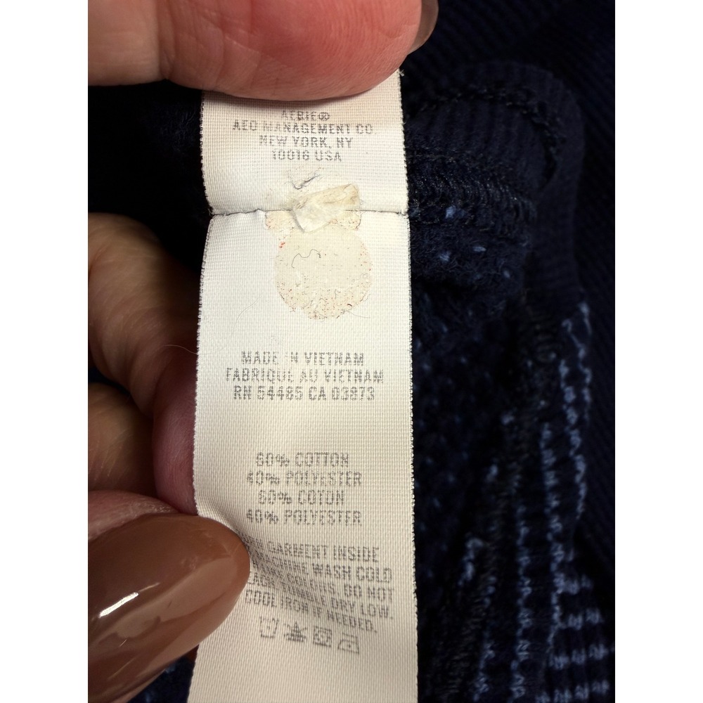 Aerie Women Real Good Navy Striped Waffle Knit Oversized Shacket Button Down - Picture 10 of 10